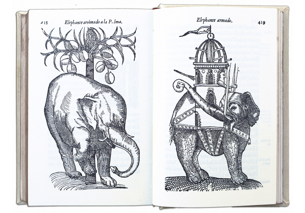Tractado drogas medicinas elefante-Acosta-de Victoria-Incunables Libros Antiguos-libro facsimil-Vicent Garcia Editores-0 abierto.